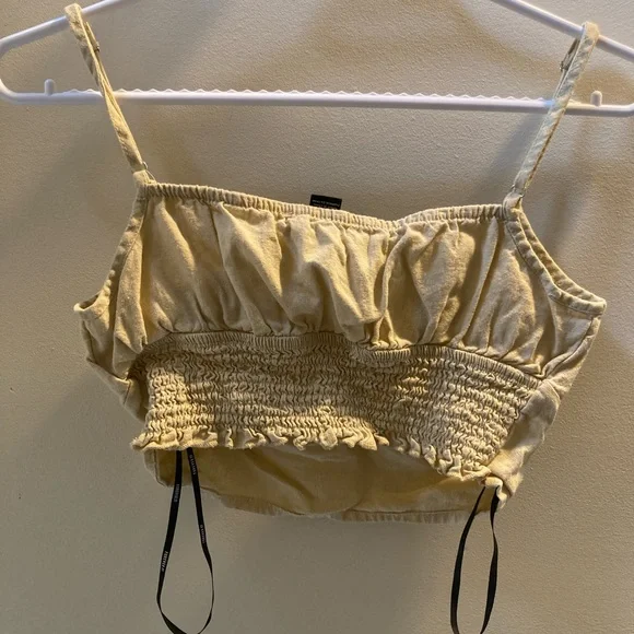 Yellow-Cropped Tank Top - Picture 2 of 5